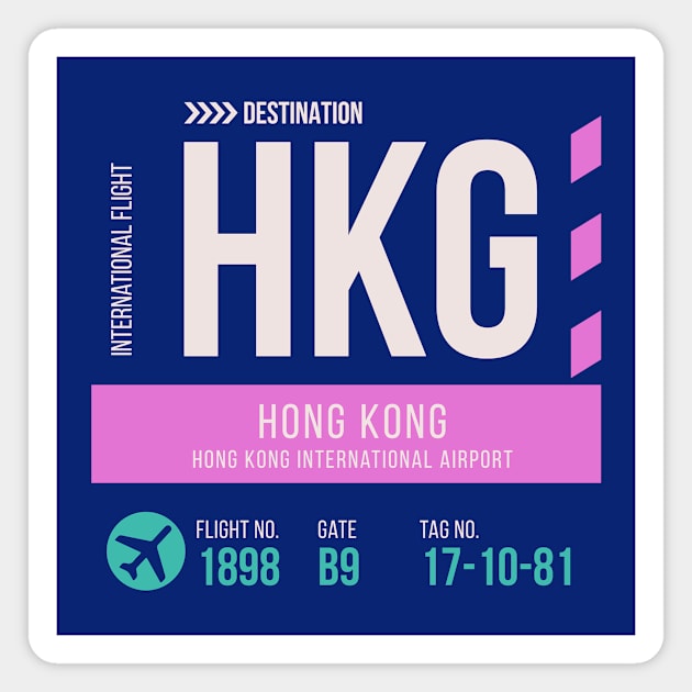 Hong Kong Airport Stylish Luggage Tag (HKG) Magnet by SLAG_Creative